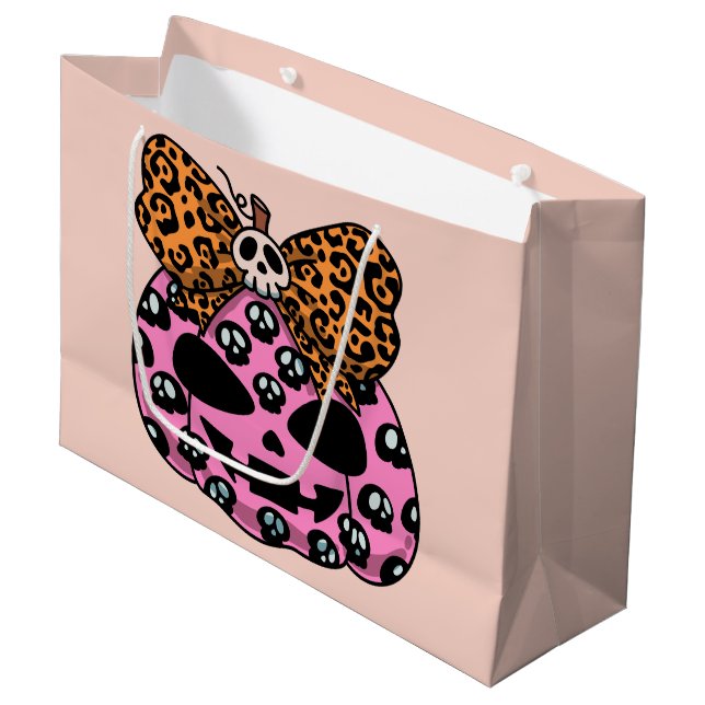 Halloween,Skull Pattern ,Face Pumpkin, Modern  Large Gift Bag (Front Angled)