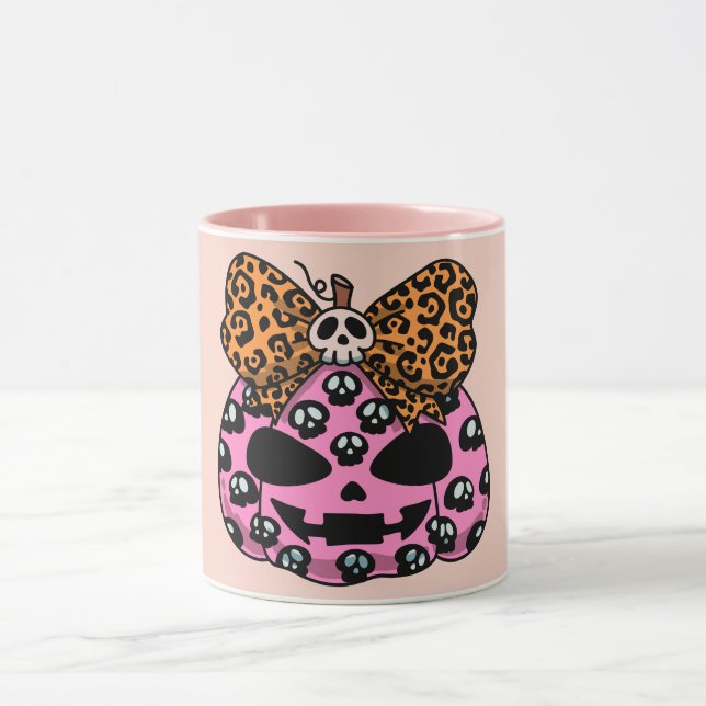 Halloween,Skull Pattern ,Face Pumpkin, Modern  Mug (Center)