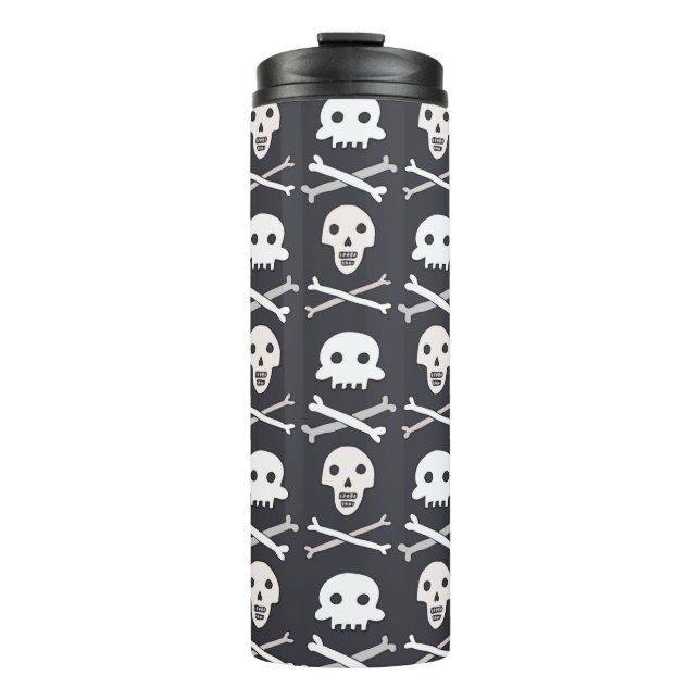 Halloween skull pattern thermal tumbler (Front)