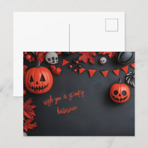 Halloween Skull Postcard