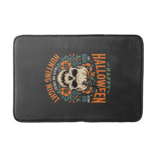 Halloween Skull Pumpkin Hunting Night Design_1 Bath Mat