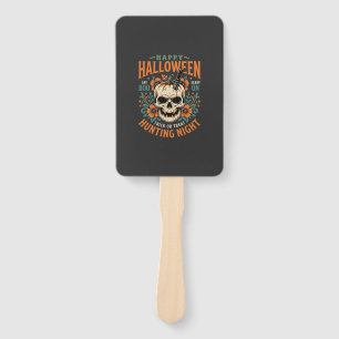Halloween Skull Pumpkin Hunting Night Design_1 Hand Fan