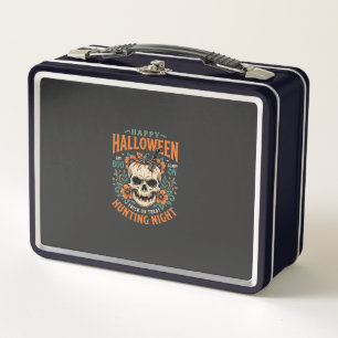 Halloween Skull Pumpkin Hunting Night Design_1 Metal Lunch Box