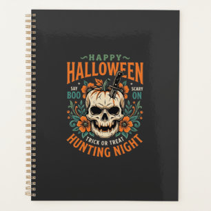 Halloween Skull Pumpkin Hunting Night Design_1 Planner