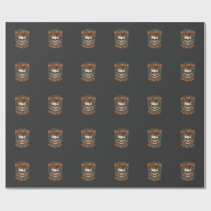 Halloween Skull Pumpkin Hunting Night Design_1 Wrapping Paper