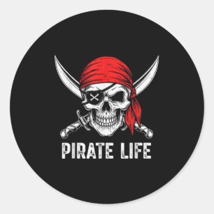 Halloween Skull Rate Of The Caribbean Costume Men  Classic Round Sticker