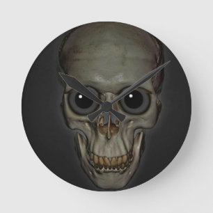 Halloween Skull Round Clock