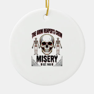 Halloween Skull Scary Creepy Vintage Story_1 Ceramic Tree Decoration