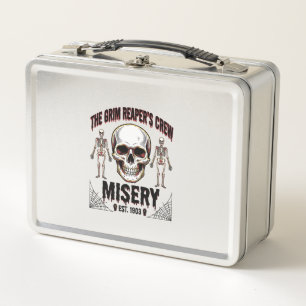 Halloween Skull Scary Creepy Vintage Story_1 Metal Lunch Box