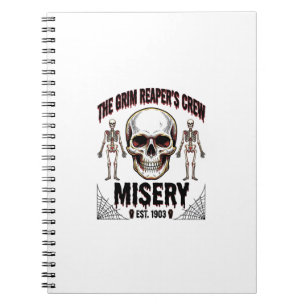 Halloween Skull Scary Creepy Vintage Story_1 Notebook