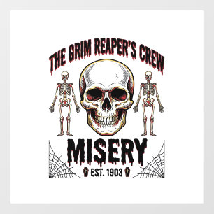 Halloween Skull Scary Creepy Vintage Story_1 Window Cling
