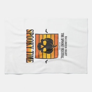 Halloween Skull Scary Funny Vintage Quote_1 Tea Towel