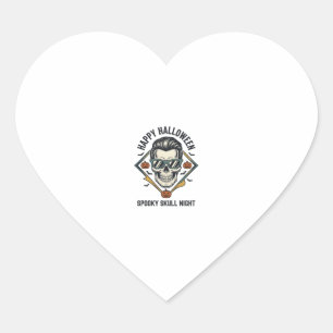 Halloween Skull Shirt Vintage Engraving Graphic_1 Heart Sticker