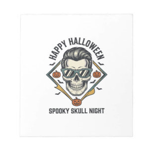 Halloween Skull Shirt Vintage Engraving Graphic_1 Notepad