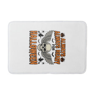 Halloween Skull Shirt Vintage Engraving Spooky Quo Bath Mat