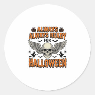 Halloween Skull Shirt Vintage Engraving Spooky Quo Classic Round Sticker