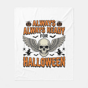 Halloween Skull Shirt Vintage Engraving Spooky Quo Fleece Blanket