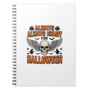 Halloween Skull Shirt Vintage Engraving Spooky Quo Notebook