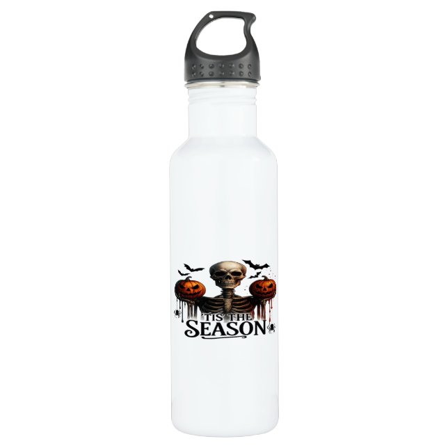 Halloween Skull Skeleton 710 Ml Water Bottle (Front)