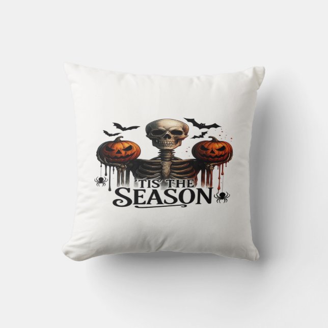 Halloween Skull Skeleton Cushion (Front)