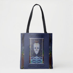 Halloween Skull Skeleton Maureen Girard Tote Bag