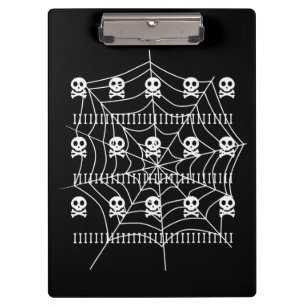 Halloween Skull Spider Web Costume Trick Or Treat Clipboard