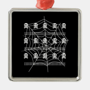 Halloween Skull Spider Web Costume Trick Or Treat Metal Tree Decoration