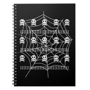 Halloween Skull Spider Web Costume Trick Or Treat Notebook