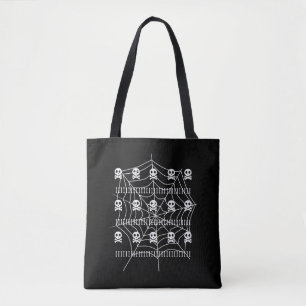 Halloween Skull Spider Web Costume Trick Or Treat Tote Bag