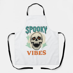 Halloween Skull Spooky Vibes Vintage Horror_1 Apron