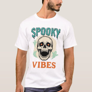 Halloween Skull Spooky Vibes Vintage Horror_1 T-Shirt