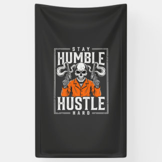 Halloween Skull Stay Humble Hustle Hard Banner