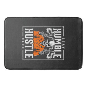 Halloween Skull Stay Humble Hustle Hard Bath Mat