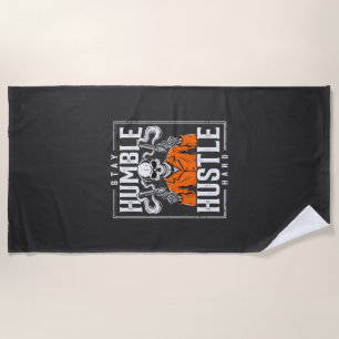 Halloween Skull Stay Humble Hustle Hard Beach Towel