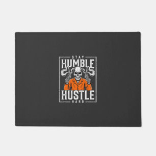 Halloween Skull Stay Humble Hustle Hard Doormat