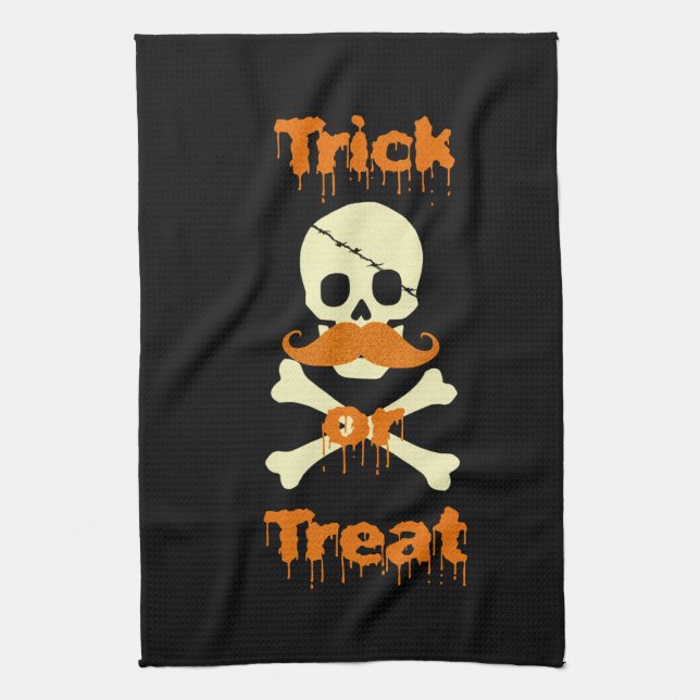 halloween skull tea towel (Vertical)