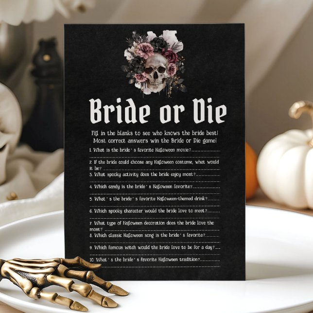 Halloween Skull Who Knows The Bride Best Game Invitation (Halloween Skull Who Knows The Bride Best Game)