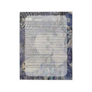 Halloween Skull with crown and owl  Notepad