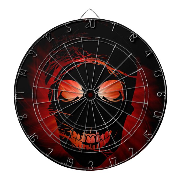 Halloween Skull with magic fire light Dartboard (Front)