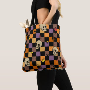 Halloween Skulls and bats Tote Bag