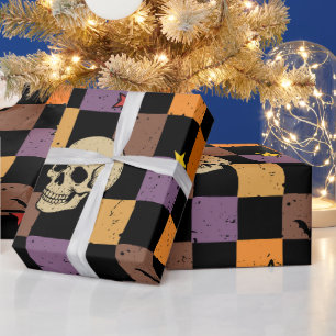 Halloween Skulls and bats  Wrapping Paper