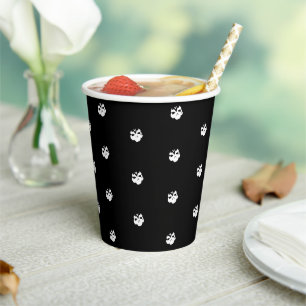 Halloween skulls black and white pattern paper cups