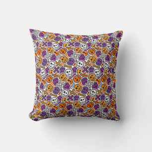 Halloween Skulls Bones Pattern Cushion