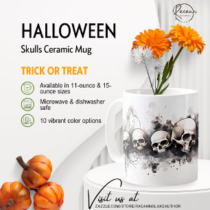 Halloween Skulls Design Ceramic Mug