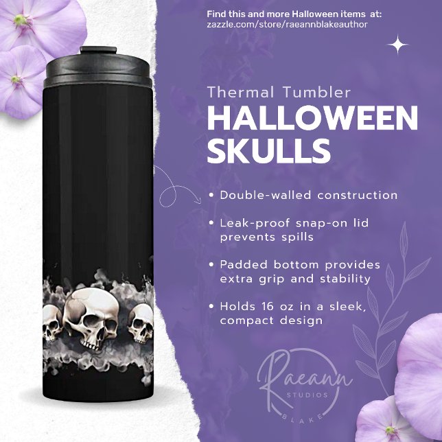 Halloween Skulls Design Thermal Tumbler (Creator Uploaded)