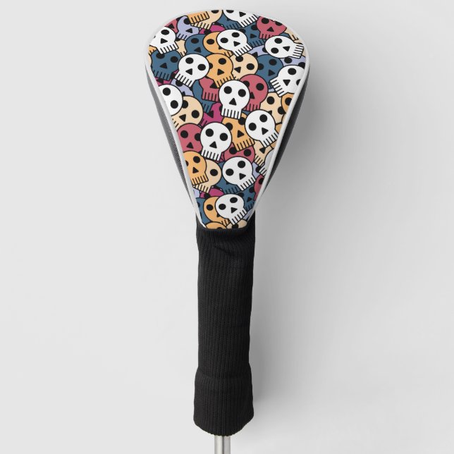 halloween skulls golf head cover (Front)