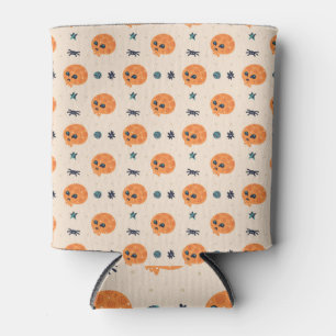 Halloween skulls: happy seamless pattern. can cooler