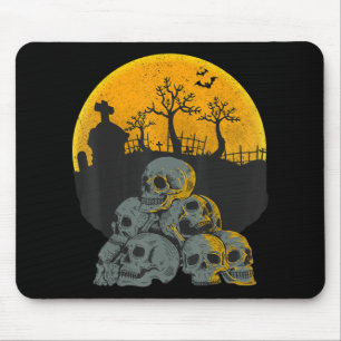Halloween Skulls Heads Moon Skeleton Costume Kids Mouse Mat
