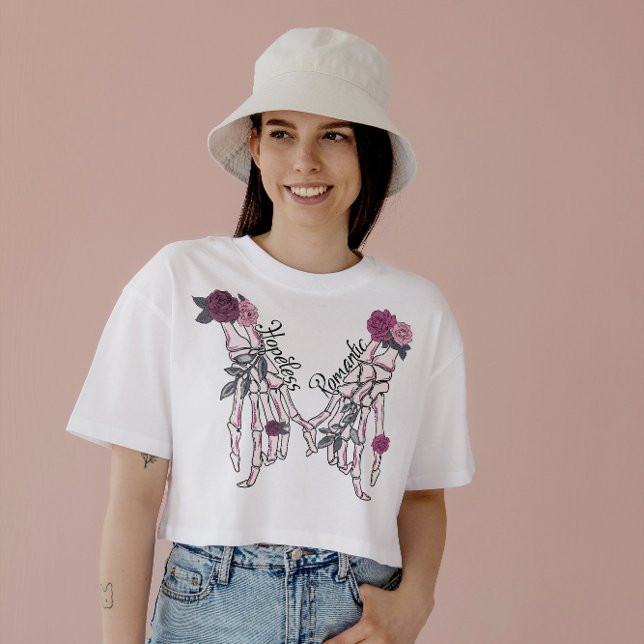 HALLOWEEN SKULLS HOLDING HANDS| HOPLESS ROMANTIC T-Shirt (Creator Uploaded)