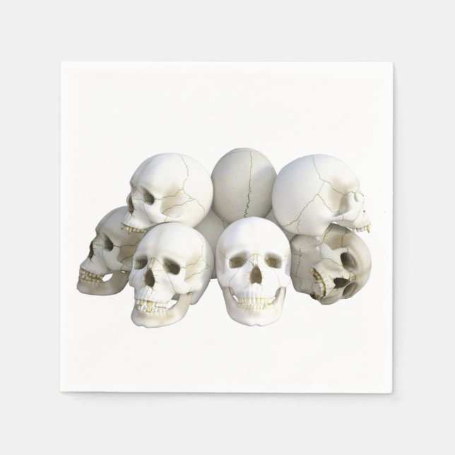 Halloween Skulls Paper Napkin (Front)